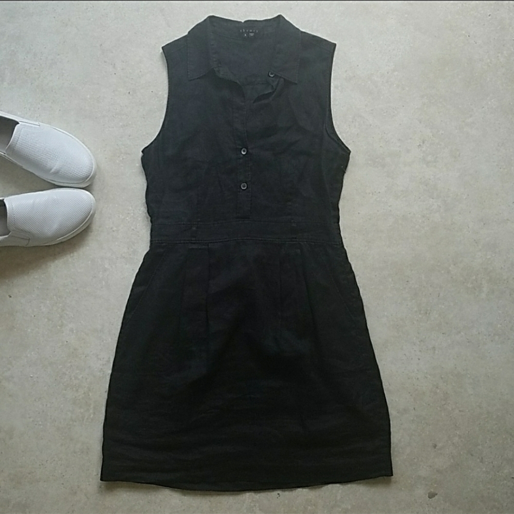 Theory Black Lines Dress Size 6